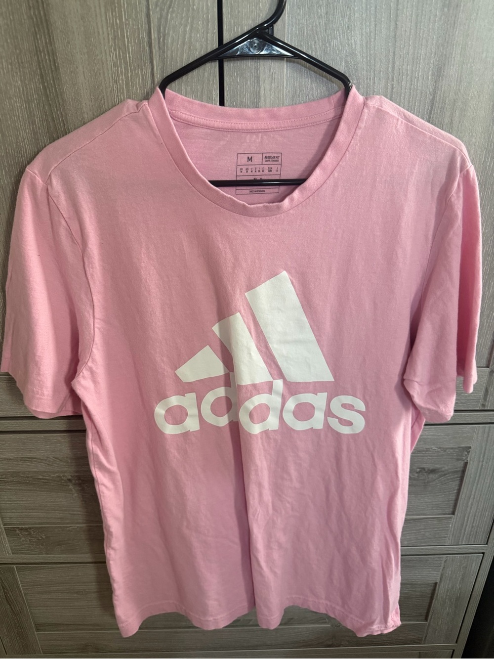 adidas Pink Tee with White Logo